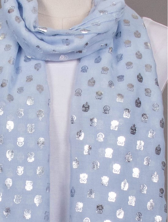 Metallic Owl Print Fashion Scarf